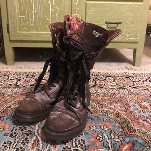 Tall Dr. Martens Boots with Floral Interior
